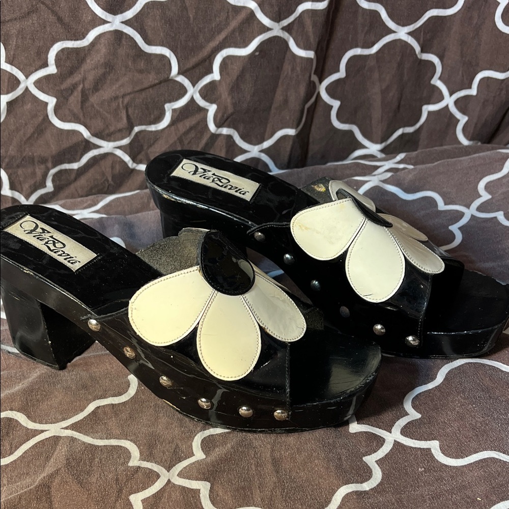 Via Pavia  Wood Heel Clogs